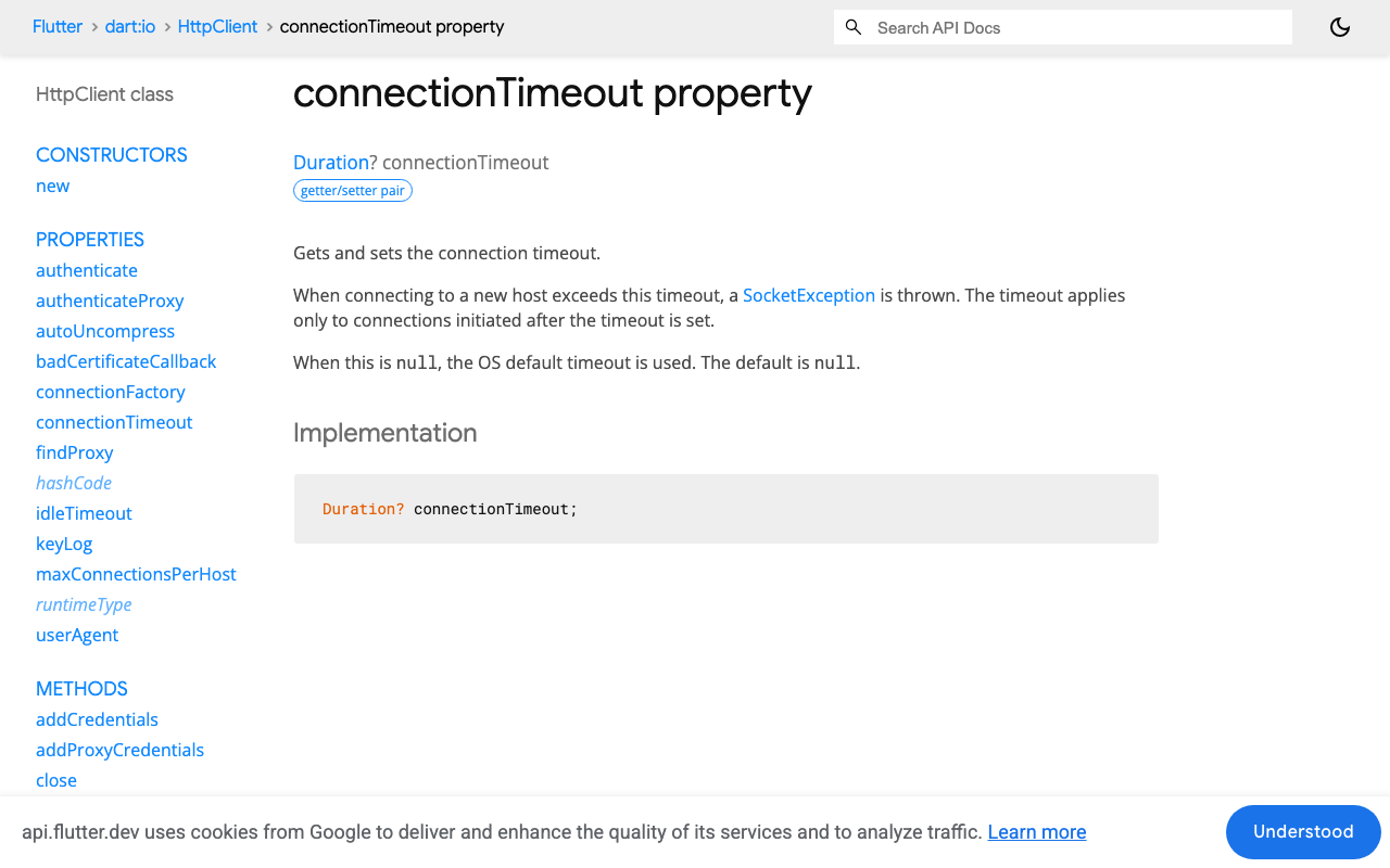 connectionTimeout only covers establishing a connection to a new host — not a body stream that goes quiet.