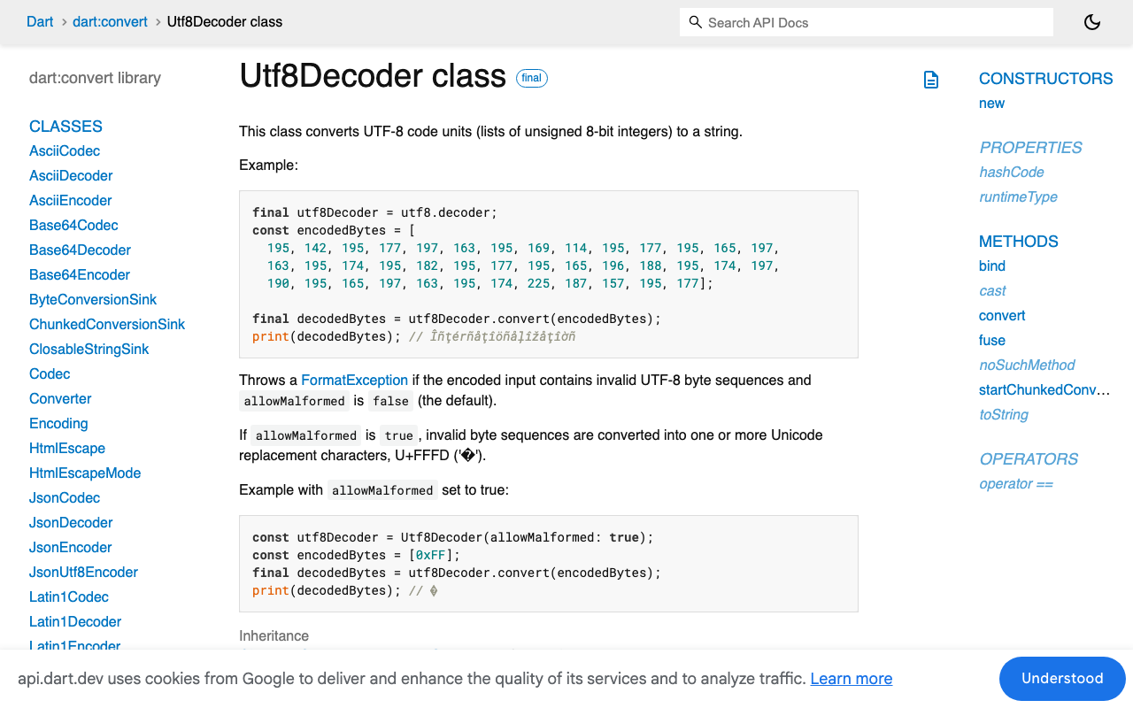 Utf8Decoder as a stream transformer carries partial multi-byte sequences across chunk boundaries.